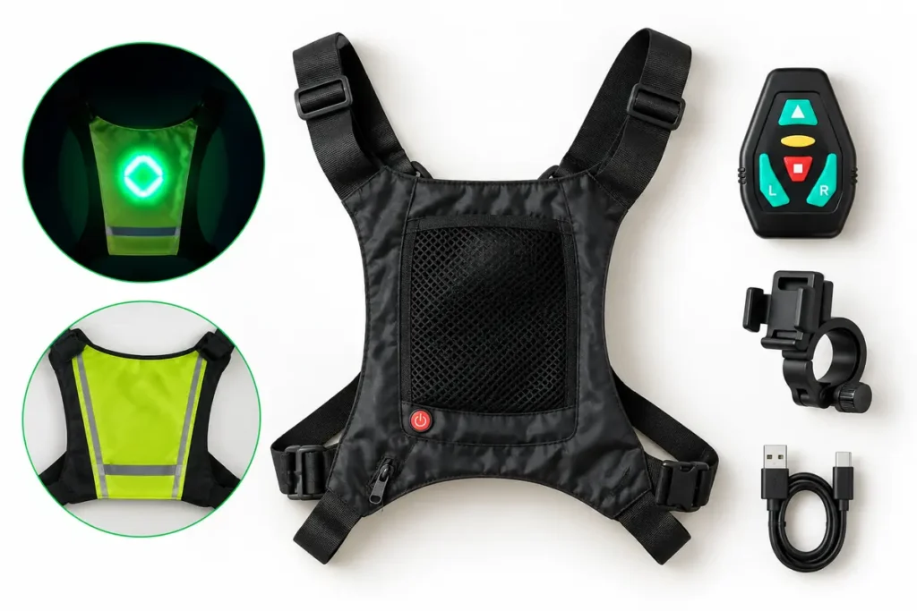 Gilet LED CycloSignal avec télécommande et accessoires